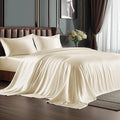 BEDELITE Satin Sheets Twin XL Size Bed Set, Luxury Soft Beige Silky Sheets by BEDELITE