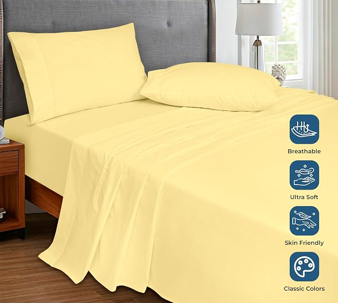 Royale Linens 100% Organic Cotton Full Flat Sheet Only - Image 4
