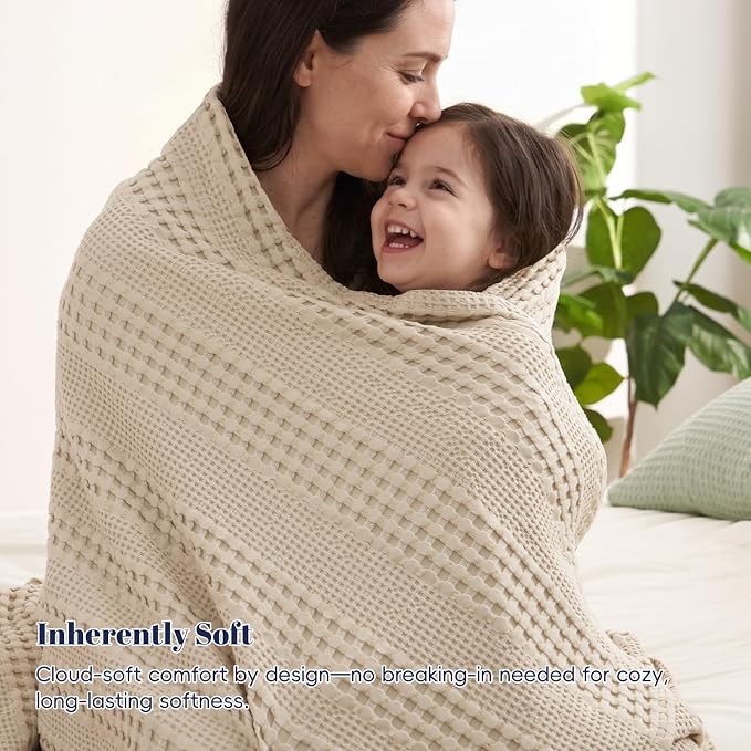 PHF Cooling Waffle Blanket Twin Size, Lightweight 60% Rayon from Bamboo & 40% - Image 6