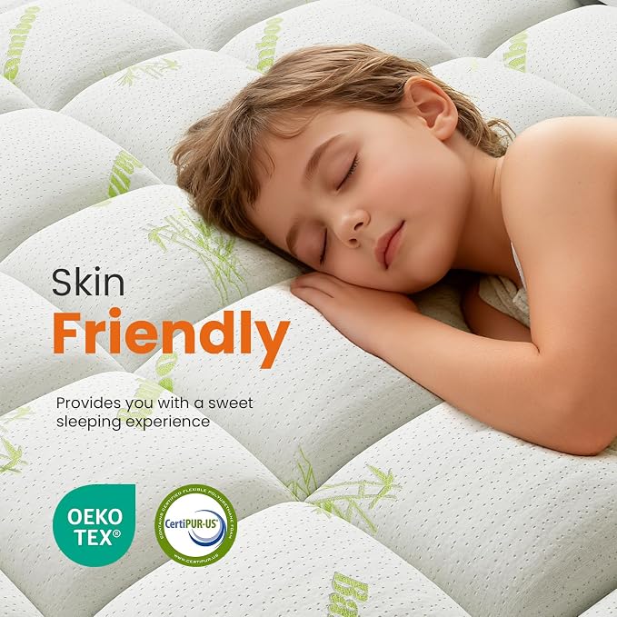 DUMOS Queen Size Ultra Soft Mattress Topper, Viscose Derived from Bamboo - Image 5