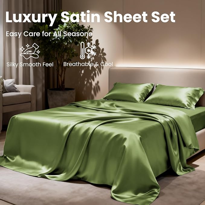 Love's cabin Full Size Satin Sheet Sets - Image 8