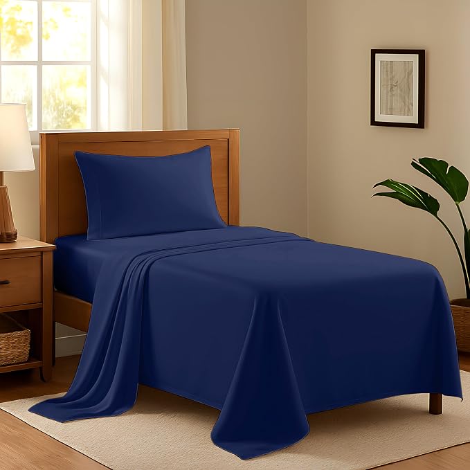 100% Egyptian Cotton Twin XL Bed Sheets Set by AshtonSheets