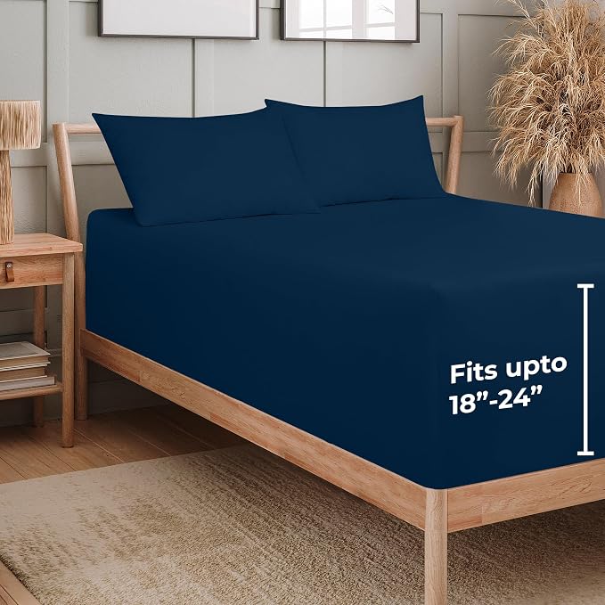 Royale Linens Extra Deep Pocket Full Fitted Sheet Only - Image 2
