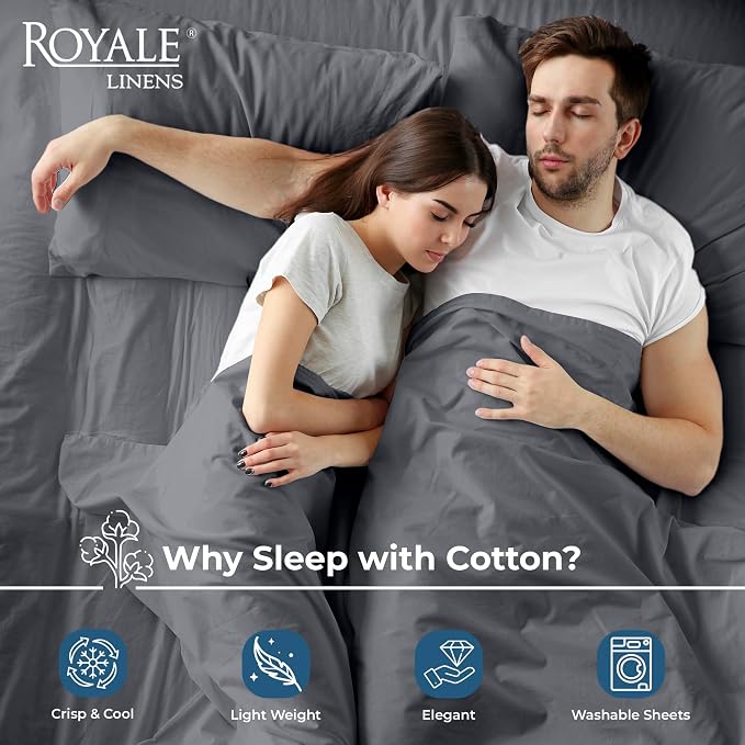 Royale Linens 100% Organic Cotton Twin Flat Sheet Only - Image 3