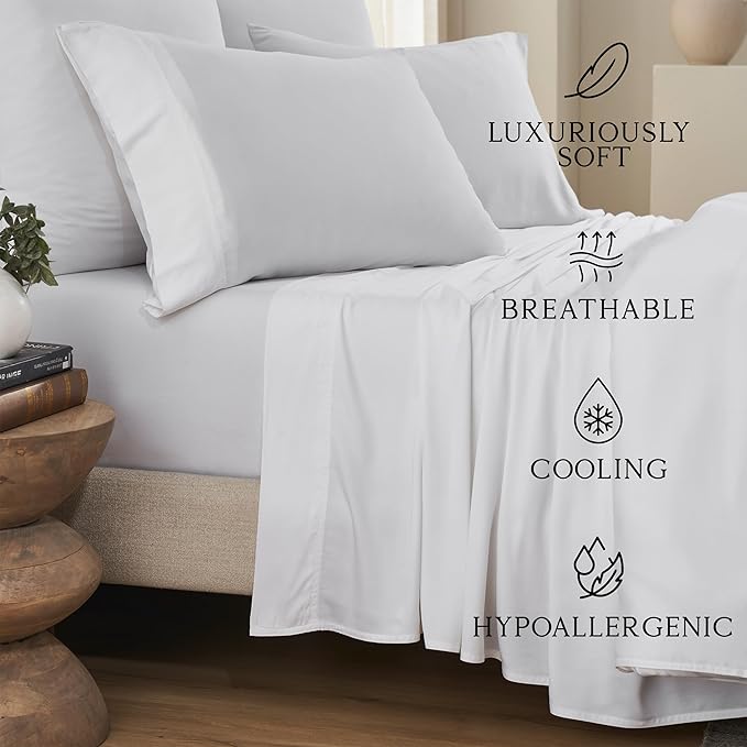 Karissa Mae Cooling Bamboo Viscose Queen Size Pillowcase Set | 100% FSC - Image 2
