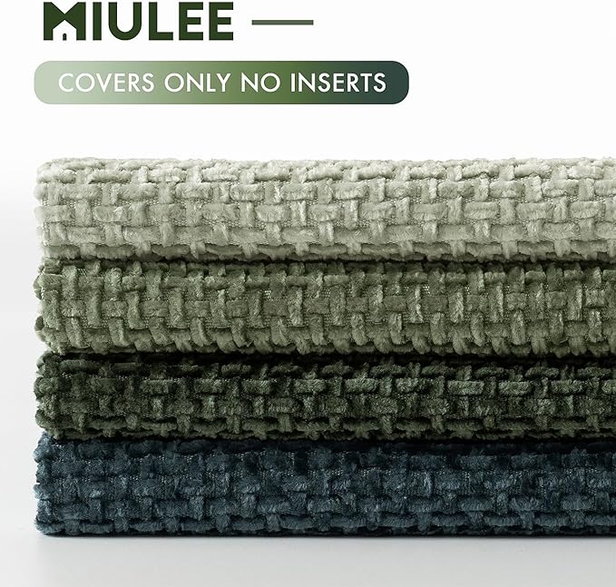 MIULEE Pack of 4 Couch Throw Pillow Covers 18x18 Inch Green Forest Soft - Image 6