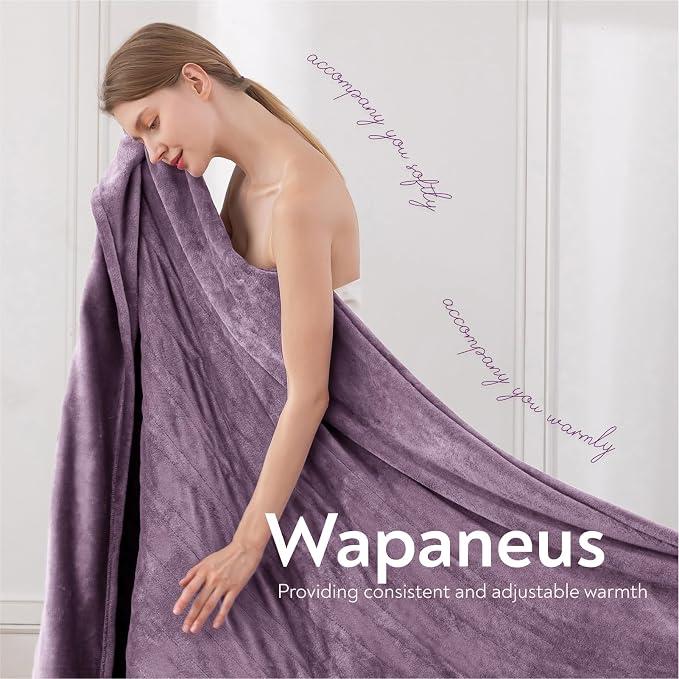 Wapaneus Foot Pocket Heated Blanket Electric Throw - Image 2