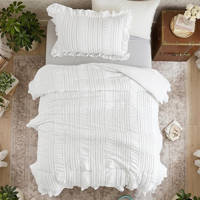 WONGS BEDDING Comforter Full Size, Soft Seersucker Textured Bedding Set Full - Image 6