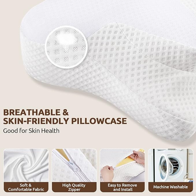 DONAMA Cervical Neck Pillow for Pain Relief, Odorless Contour Memory Foam - Image 6