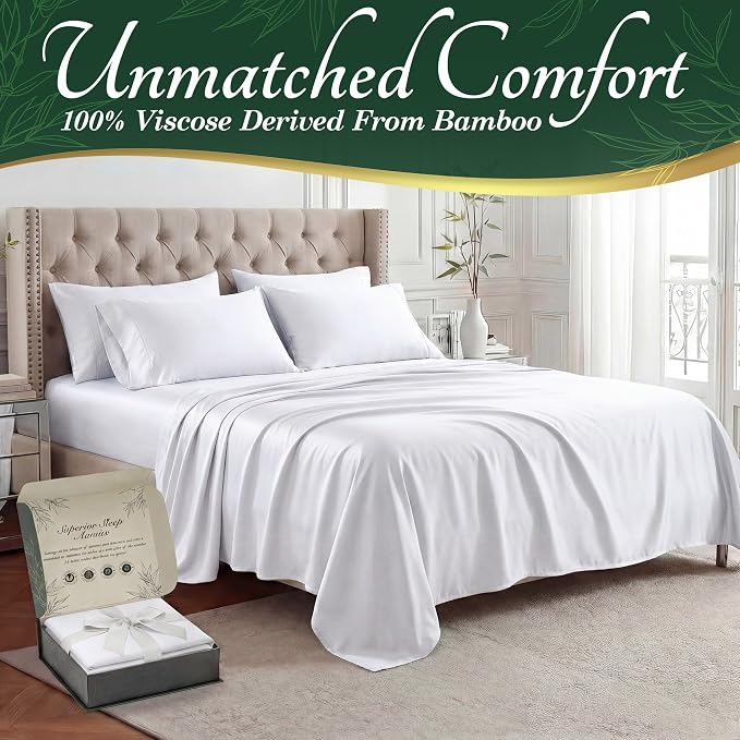 DECOLURE 100% Viscose Derived from Bamboo Sheets Queen Size - Image 2