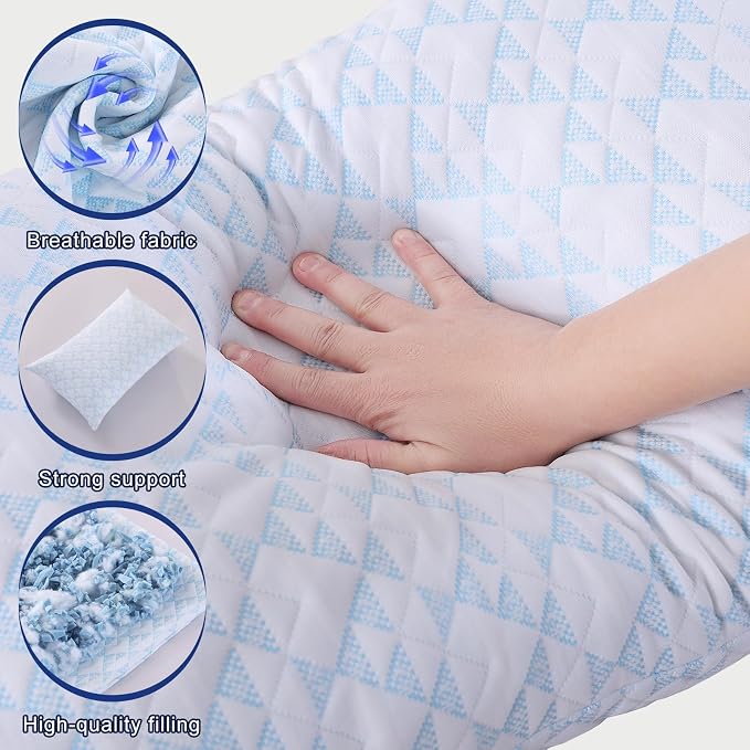 Memory Foam Pillows 2 Pack：Adjustable Loft Bed Pillows King Size Set of 2 - Image 4