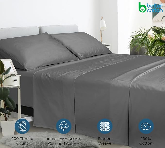 400 Thread Count 100% American Grown Cotton Flat Sheet - Image 7