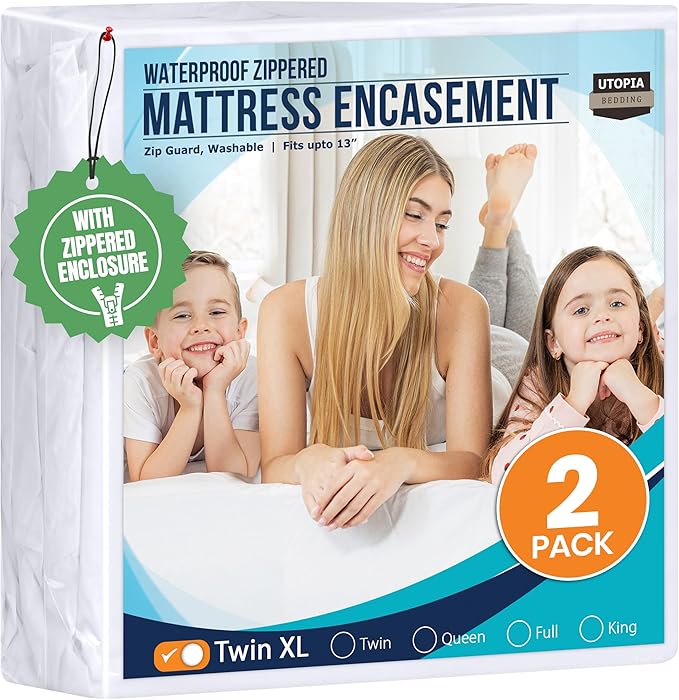 Utopia Bedding Mattress Protector Zippered Twin XL Size, 100% Waterproof Bed by UTOPIABEDDING