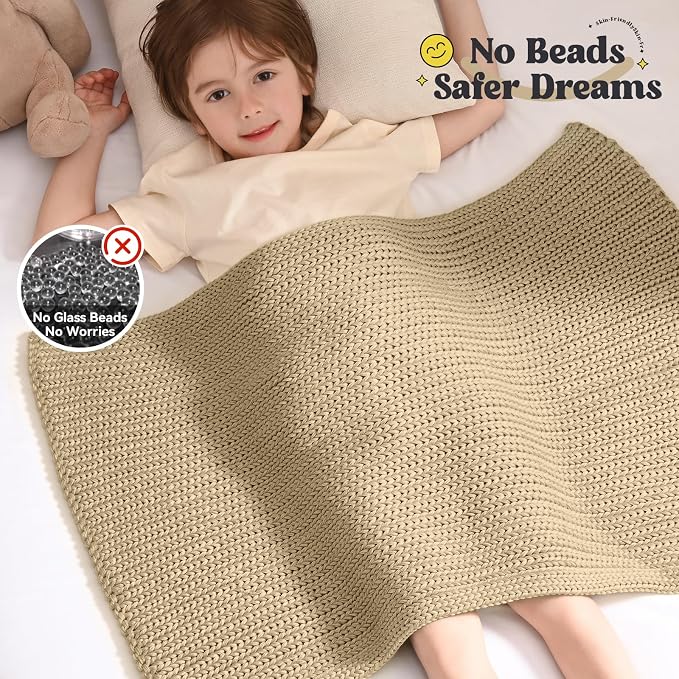 Guohaoi Knitted Weighted Lap Pad No Beads Cooling Weighted Blanket Kids - Image 3