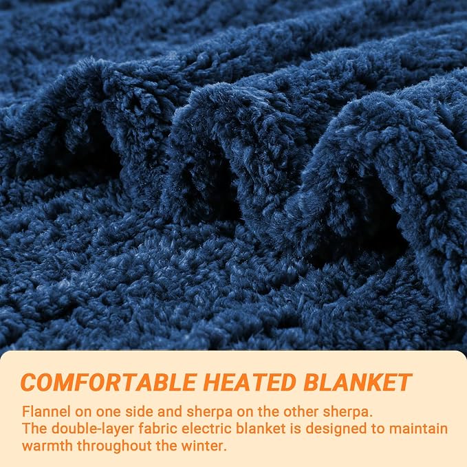 Heated Blanket Heated Throw, Electric Blanket 50"x60" Heating Blanket - Image 4