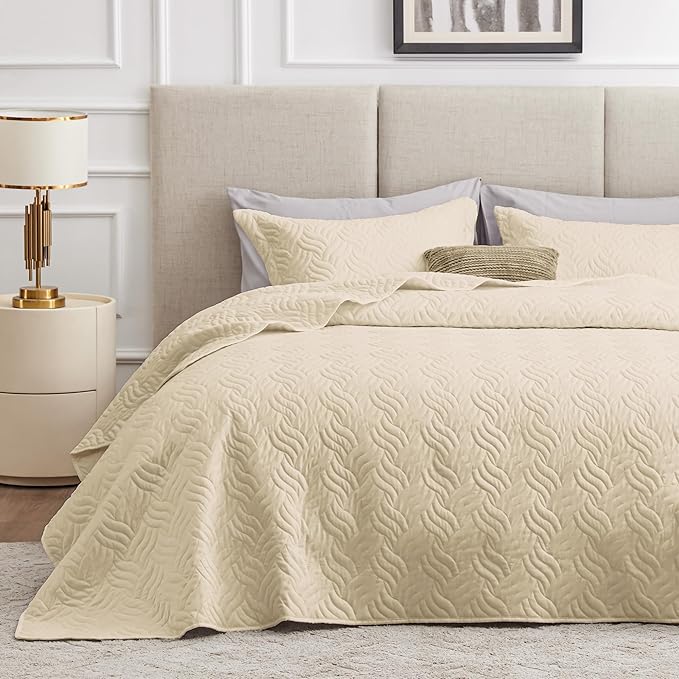 Love's cabin King Size Quilt Bedding Set Camel Bedspreads by Lovescabin