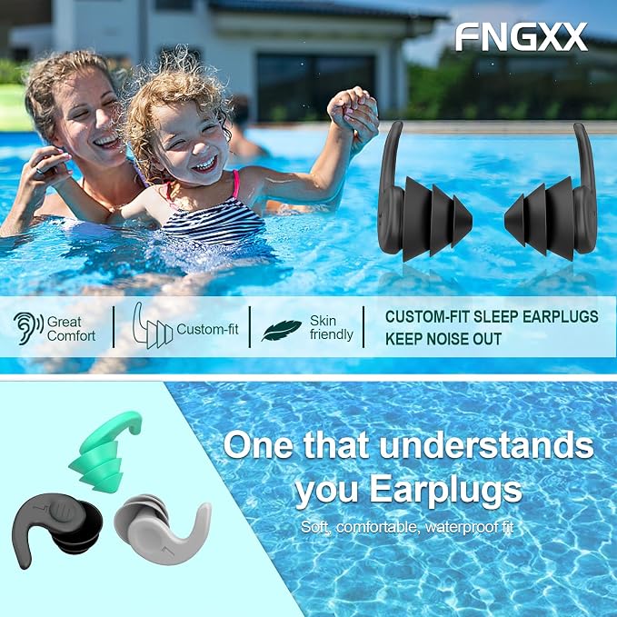 Kids Swimming Ear Plugs, 3 Pairs Waterproof Reusable Silicone Child Swim - Image 7