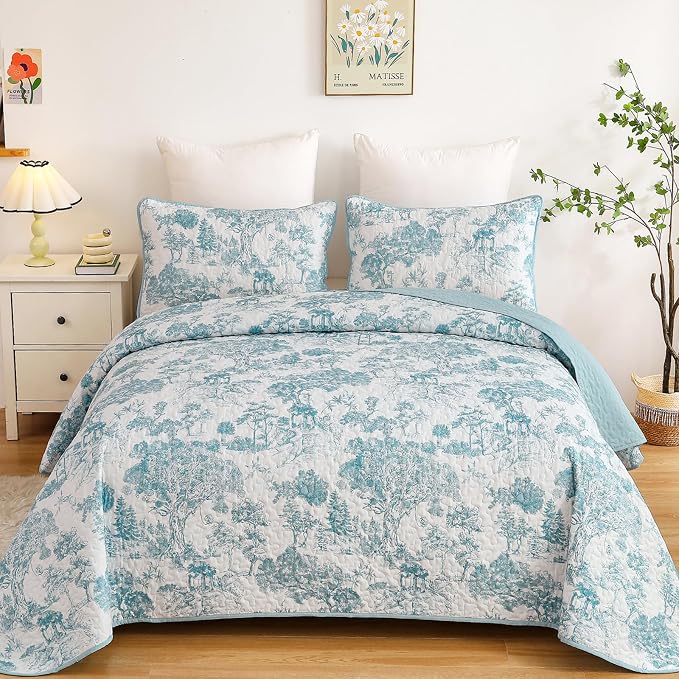 WONGS BEDDING Botanical Quilt Set Queen Size - Image 2