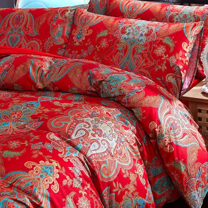 mixinni Long Staple Cotton Percale Paisley Duvet Cover - Image 2