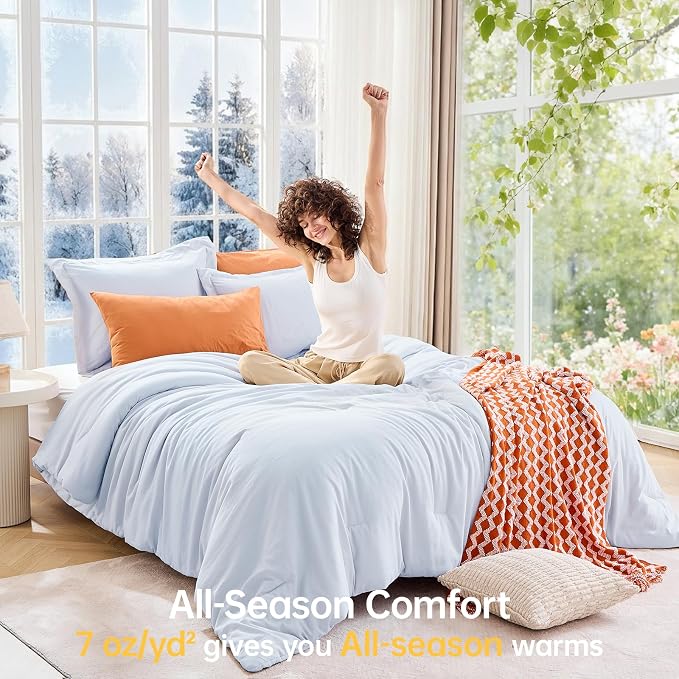 MUXHOMO King Size Comforter Set, All Season Ultra Soft Down Alternative Bedding - Image 4
