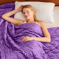 Purple Weighted Blanket for Adults 20lbs, Twin Full Size Cooling Minky Heavy by BETU