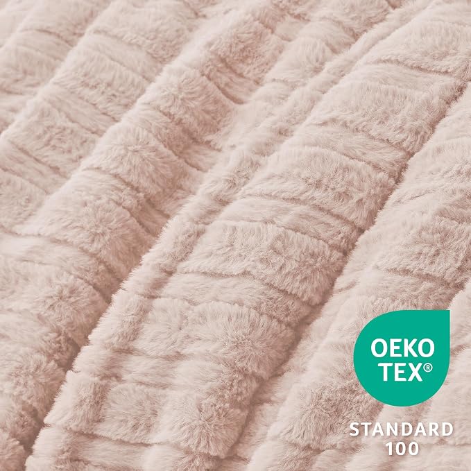 BEDELITE Fleece Queen Comforter Set -Super Soft & Warm Fluffy Pink Faux Fur - Image 4