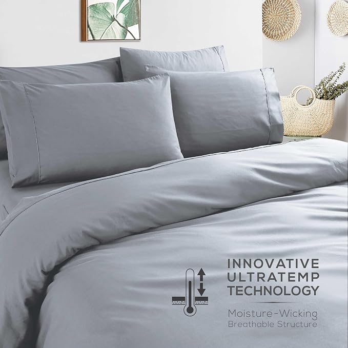 Mueller Ultratemp Bed Sheets Set, Super Soft 1800, 6 Piece California King - Image 6