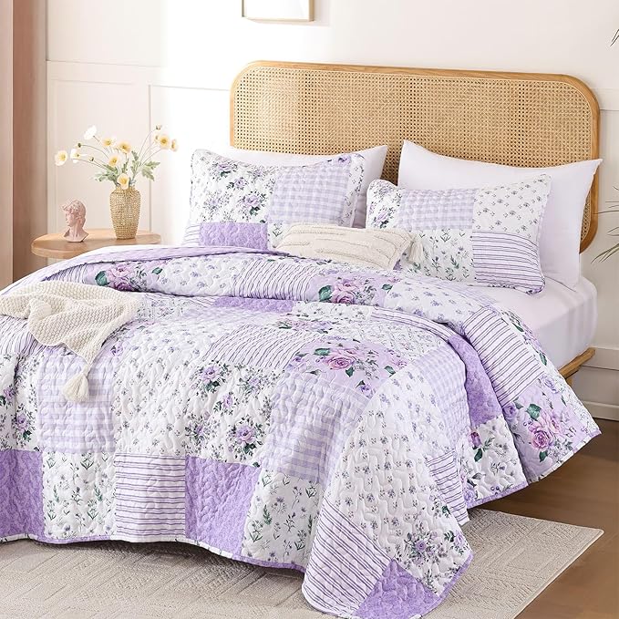 YIKUSH Quilt Sets Twin Size Floral Quilt Set 2 Pieces Bedding Set Bedspreads - Image 6