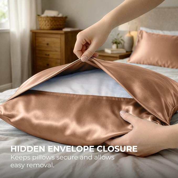 Pure Bedding Satin Pillowcase 2 Pack - Image 7