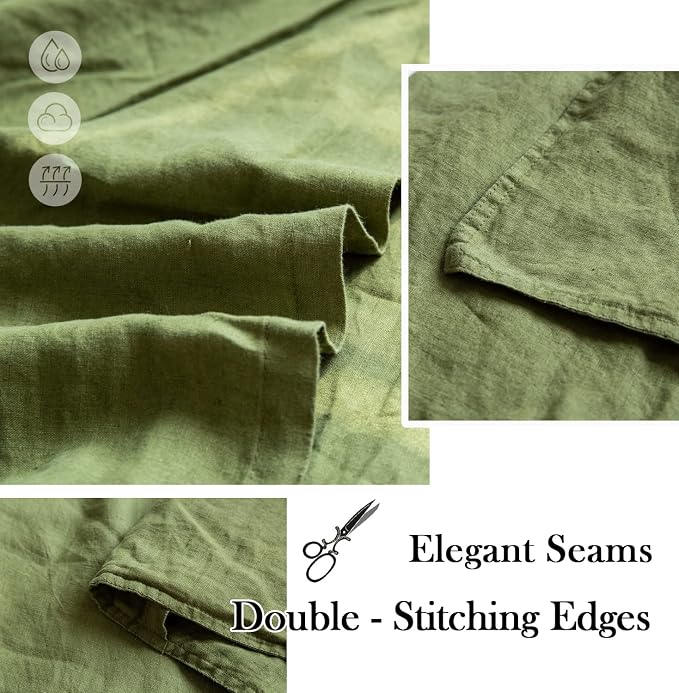 Simple&Opulence 100% Washed Linen Euro Shams 26'' x 26'' Pack of 2, Basic Style - Image 3