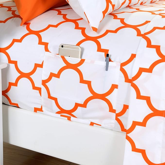 Elegant Comfort Luxury Soft Bed Sheets Quatrefoil Pattern - Image 3