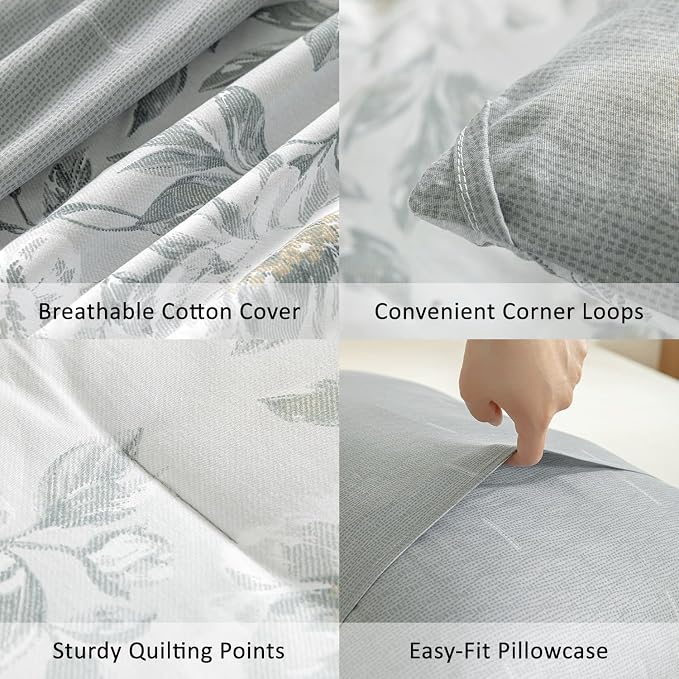 LEMIROE Floral Cotton Comforter Queen Size - Image 5