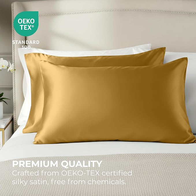 Pure Bedding Satin Pillowcase 2 Pack - Image 2