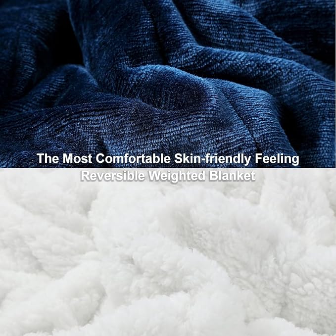 Alomidds Weighted Blanket Queen Size 20lbs 60x80 inches, Sherpa Weighted - Image 2