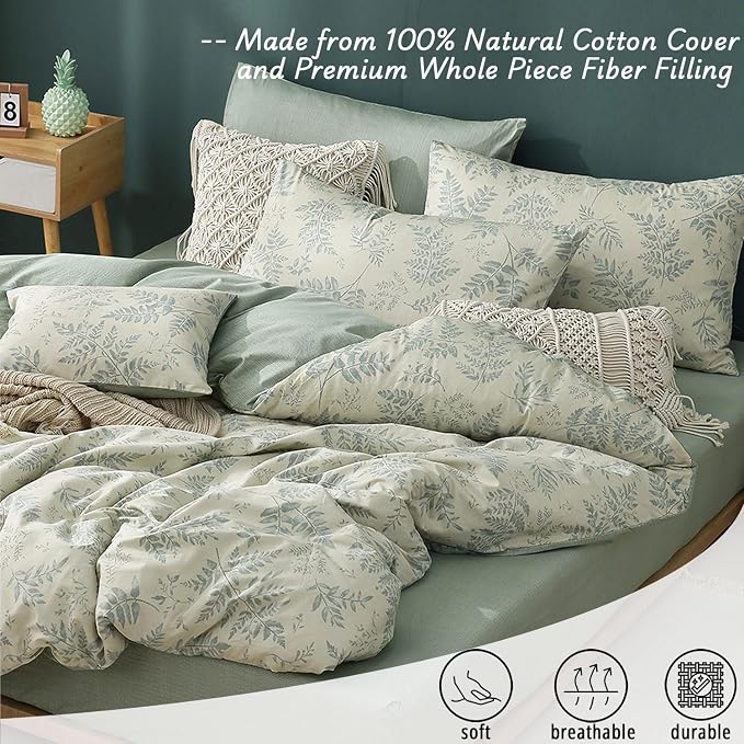 LEMIROE Botanical Cotton Comforter King Size - Image 2