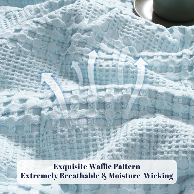 PHF Cooling Waffle Blanket King Size, Lightweight 60% Rayon from Bamboo & 40% - Image 4