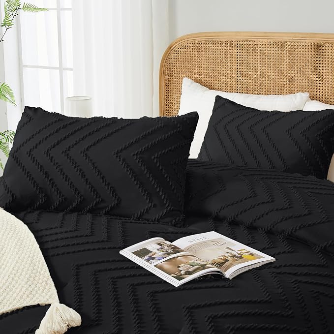 Andency Black Oversized King Comforter Set 120x98, Boho Oversize King Soft Warm - Image 4