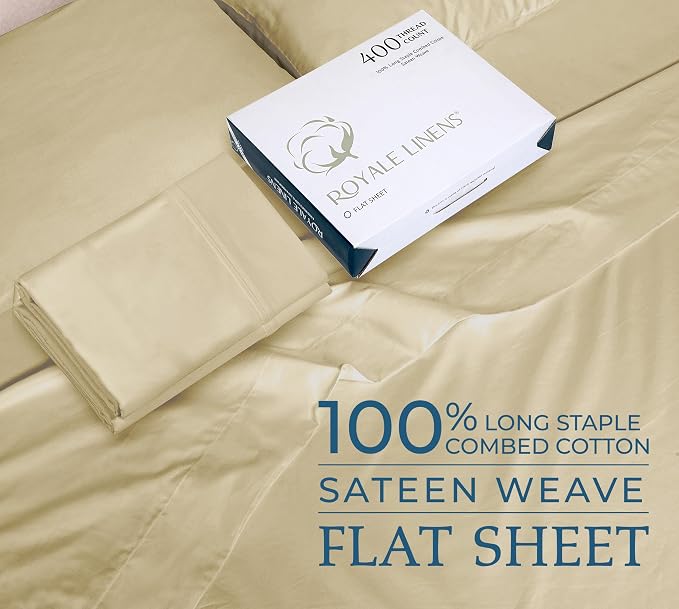 400 Thread Count 100% American Grown Cotton Flat Sheet - Image 2