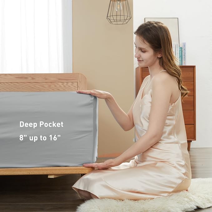 Sunflower Queen Fitted Sheet, 1-Piece Deep Pocket Fitted Bottom Sheet 16" - Image 3