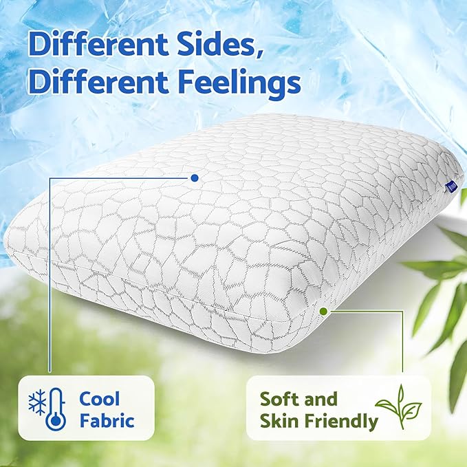 CushZone Memory Foam Pillows for Sleeping, Bed Pillow - Image 5