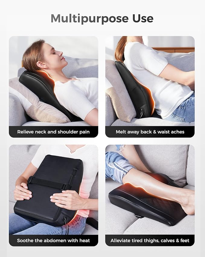 Boriwat Back Massager with Heat, 3D Kneading Massage Pillow - Image 8