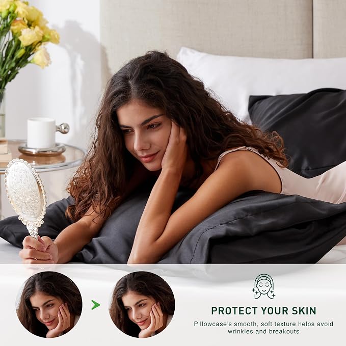 Love's cabin Satin Pillowcase Set of 2 Queen Size 20x30, Cooling Pillow Covers - Image 3