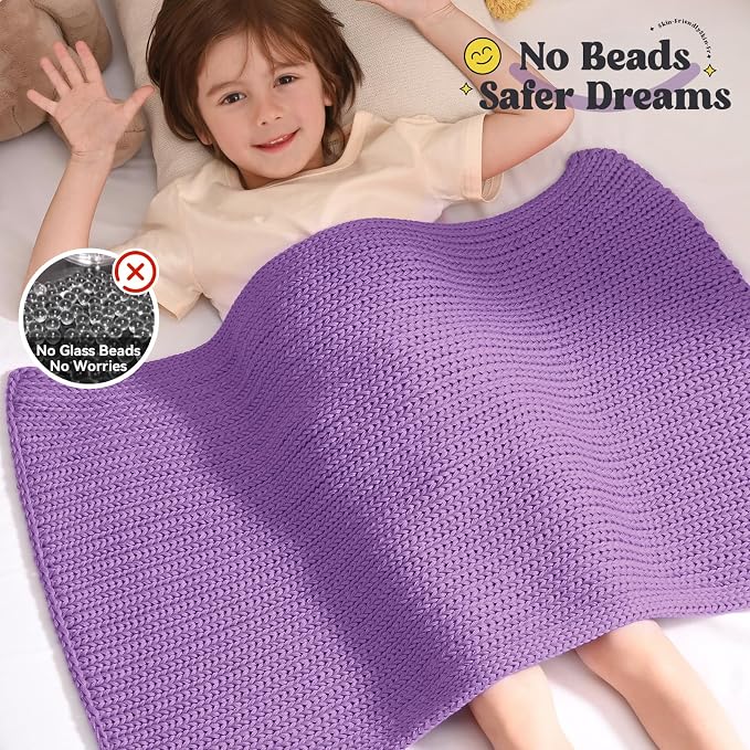 Guohaoi Knitted Weighted Lap Pad No Beads Cooling Weighted Blanket Kids - Image 3
