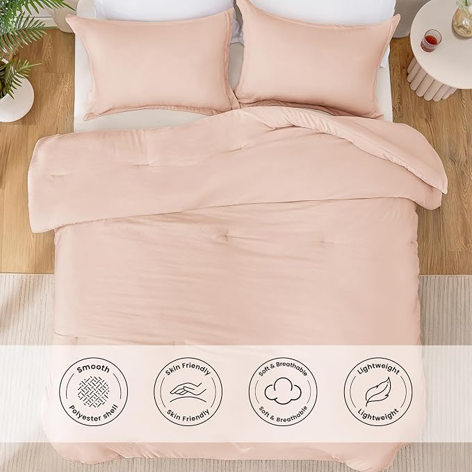 Love's cabin Pink Twin/Twin XL Comforter Set, 2-Piece Prewashed Bed Set - Image 3
