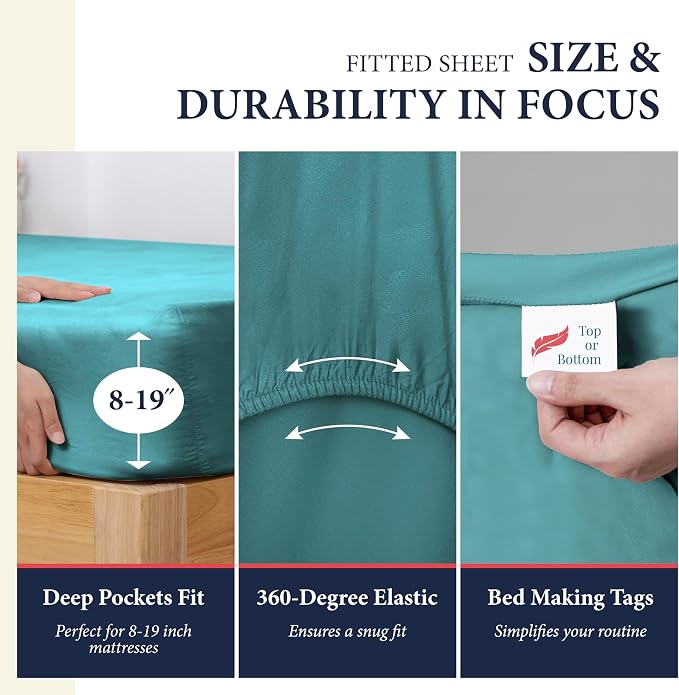 100% Egyptian Cotton Queen Size Sheets Set - Image 4