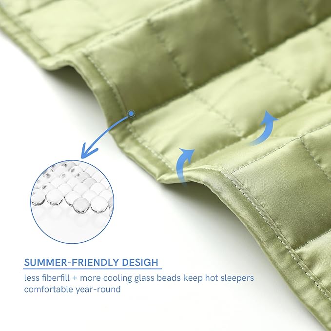 YnM Cooling Weighted Blanket for Adults, 12lbs Heavy Bed Throw for One Person - Image 5