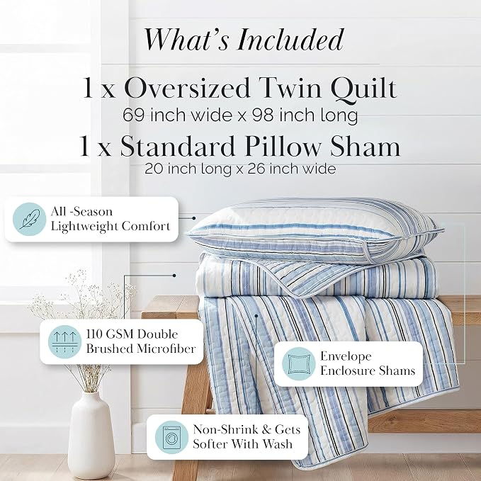 Southshore Fine Living, Inc. Twin/XL Quilt Bedding Set, Dorm Bedding Essentials - Image 2