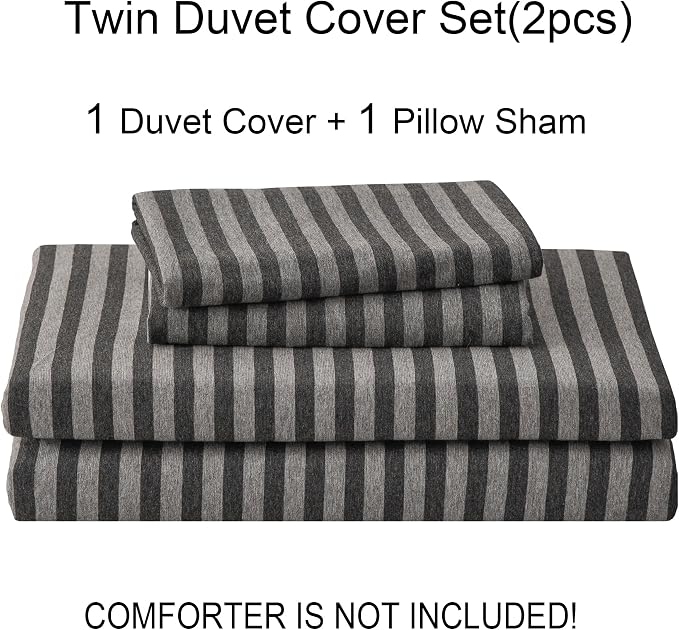 PURE ERA Jersey Knit Duvet Cover Set 100% T-Shirt Heather Cotton Super Soft - Image 7