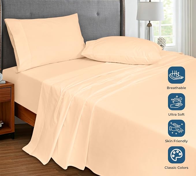 Royale Linens 100% Organic Cotton Full Flat Sheet Only - Image 4
