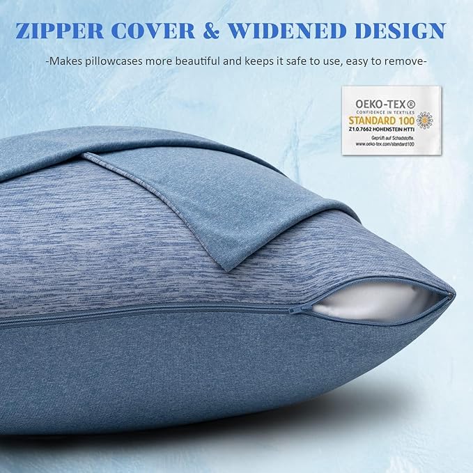 CHOSHOME Cooling Pillow Cases Zipper Pillow Covers Q-Max > 0.45 Zippered - Image 6